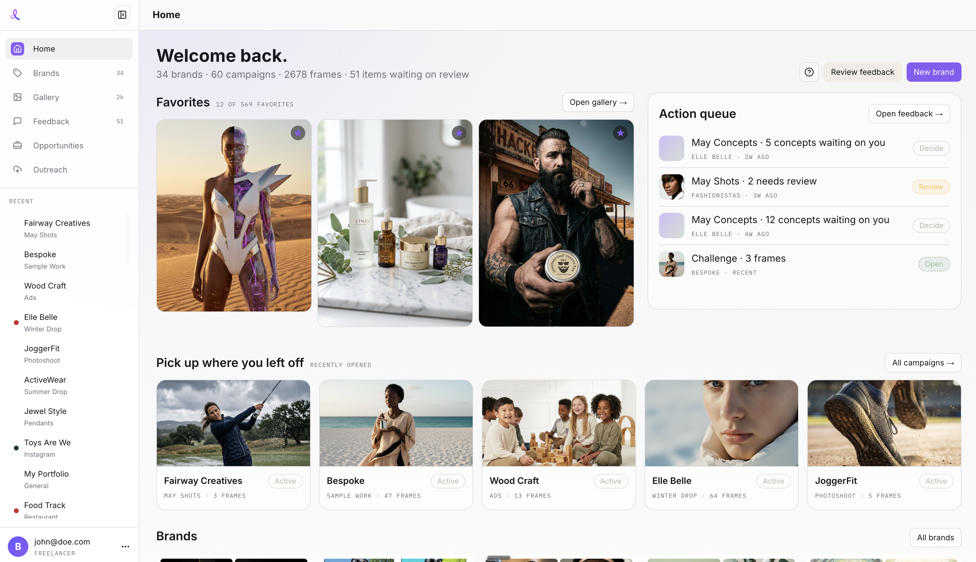 The Dezygn dashboard with the sidebar, campaign workspace, and creative canvas