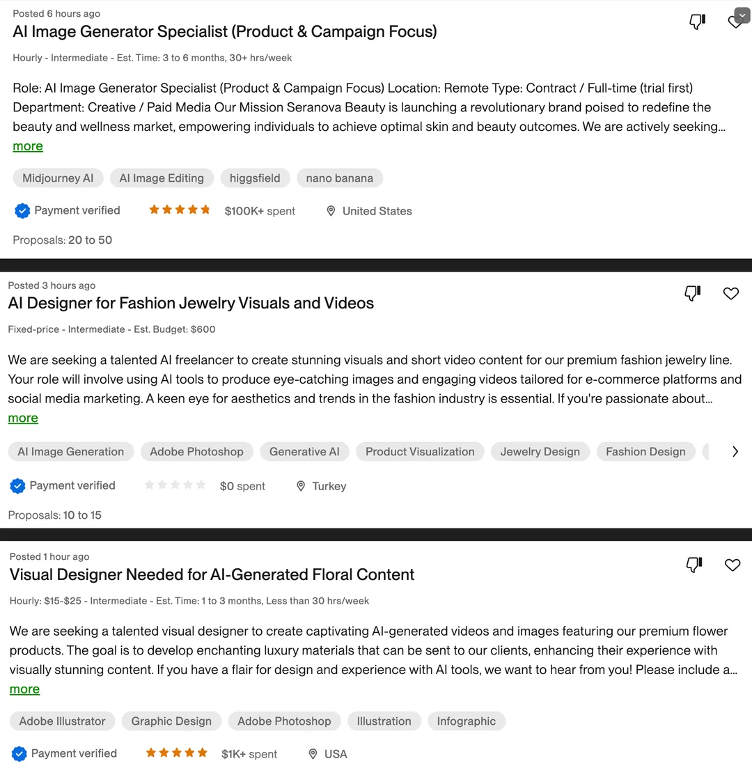 Upwork gigs for AI product photography — real brands actively hiring