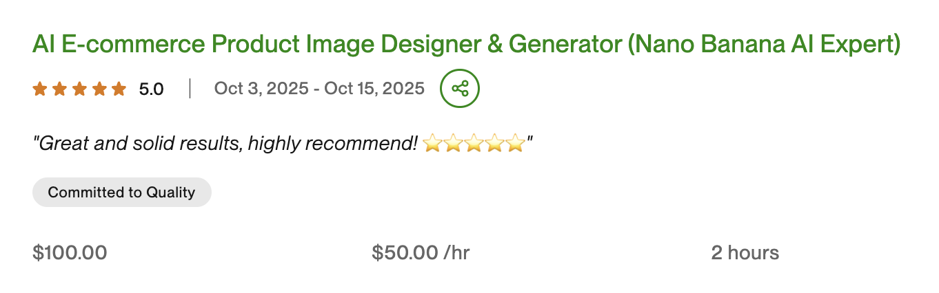 Upwork earnings: toy client — $50/hour