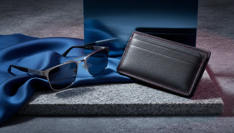 AI eyewear photography showing premium frames worn by a model with accurate fit