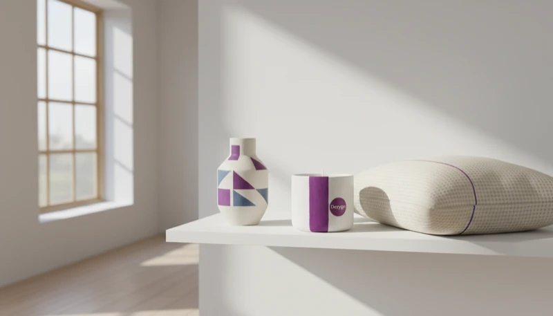 AI home decor photography showing products styled in a designed interior scene