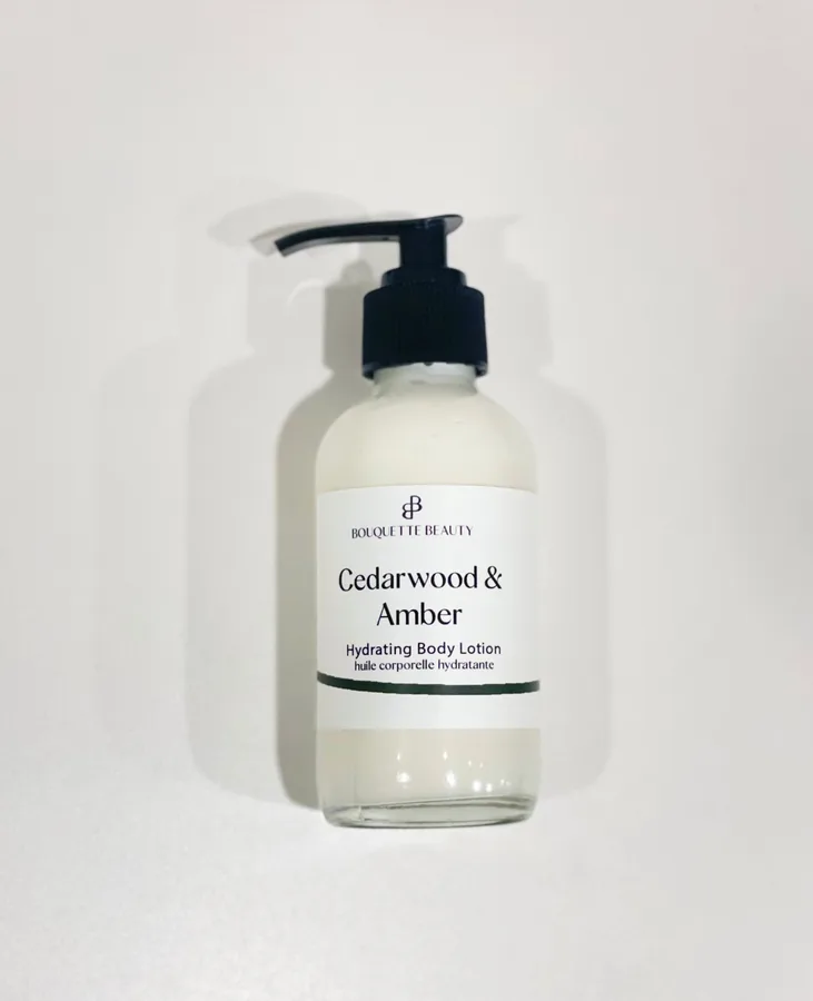 The real product photo of the body lotion bottle