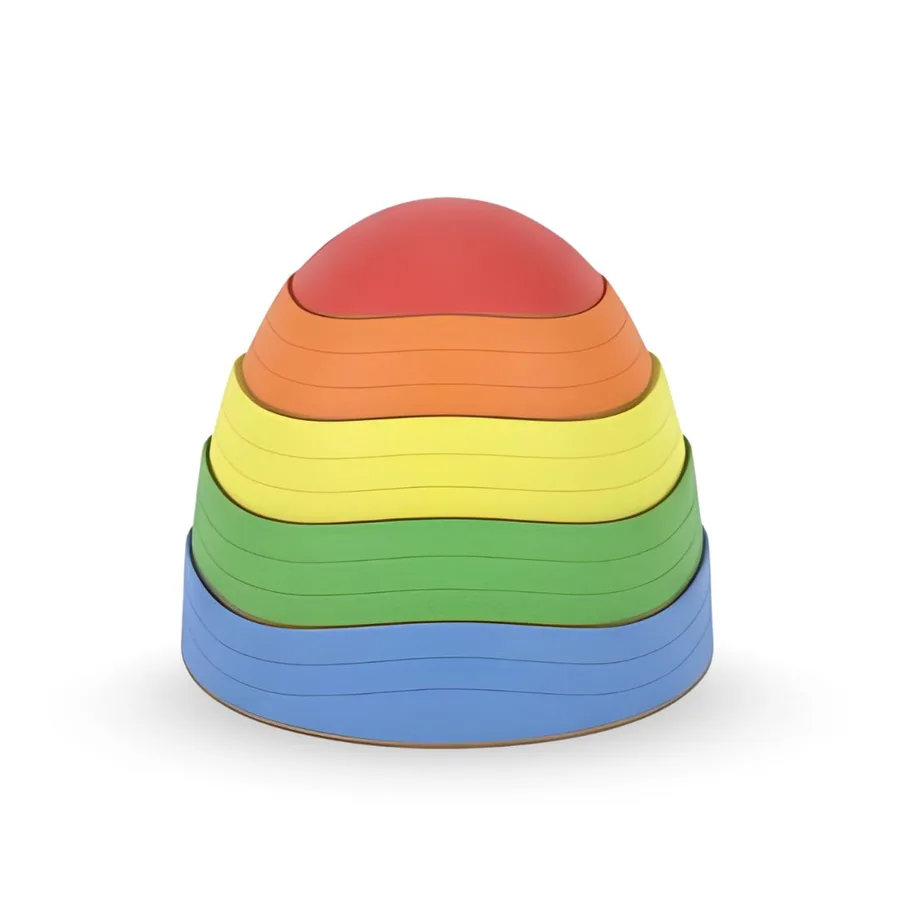 The real product photo of the rainbow stacking toy